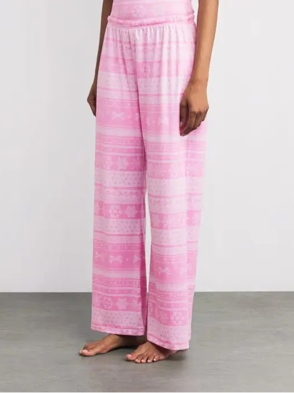 Skims Pointelle Plush Pajama Pants in Pink